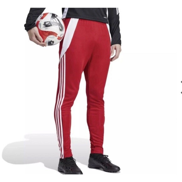 Size L adidas Tiro 24 Men’s Soccer Track Jogger Pants IV7264 Red/White NEW - Picture 2 of 4